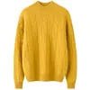 Nueva camiseta base de punto de cachemira para otoño e invierno, suéter de moda, cuello semialto simple, color liso, estilo coreano moderno, manga larga para mujer