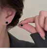 Pendientes Cuadrados Negros Geométricos, Compactos, Elegantes y de Alta Gama, Pendientes Sencillos Versátiles
