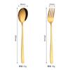 Fábrica atacado 304 aço inoxidável colher talheres estilo coreano colher cabo longo colher moda titânio banhado a ouro colher LOGOTIPO