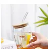 Caneca de Vidro para Suco e Café com Canudo, Resistente a Altas Temperaturas, Grande Capacidade, Personalizada com Tema de Lata de Refrigerante Gravata Borboleta, Presente Corporativo