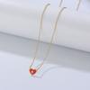 Chica celebridad de internet colgante fresco en forma de corazón cadena para clavícula versátil color plata esterlina s925 collar en forma de corazón de epoxi