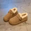Zapatos Birkenstock Mullidos de Venta Caliente para Mujer Invierno Más Terciopelo 2026 Nuevo Invierno Retro Slip-on Perezosos Modernos Zapatos de Algodón