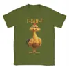 Camiseta Divertida de Pollo F-Caw-F para Hombre, Camiseta de Algodón Interesante, Camiseta de Verano con Cuello Redondo Estilo Harajuku con Estampado Oversize