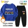 Roupas infantis Roblox, conjunto primavera e outono, moletom e calça de moletom infantis para meninos, estilo cartoon, caimento solto, conjunto de duas peças