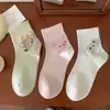 Calcetines de Dibujos Animados de Animales con Tacón de Colores para Primavera y Otoño, Calcetines de Media Caña para Mujer, Algodón Puro Transpirable, Novedad de Otoño, Deportivos, Lindos y Dulces