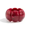 Pulsera elástica de resina curvada teñida de rojo de Angola, pulsera de moda retro de alta gama, joyería transfronteriza europea y americana para mujer