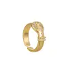 Nuevo Diseño de Moda Anillo Abierto para Cinturón, Lujo Ligero, Gama Alta, Anillo Versátil Microincrustado, Anillo Exquisito, Compacto y Elegante