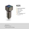 K25 Metal Mini Carregador de Celular para Carro PD30W Porta Dupla Carregamento Rápido Apple Huawei Xiaomi Carregador de Carro