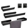 Set de Accesorios de Baño de Aluminio Espacial, Toallero sin Perforaciones, Gancho para Ropa, Soporte para Papel Higiénico de Baño, Juego de Toallero