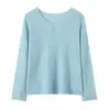 Top de mujer de manga larga de seda helada con intrincado patrón de jacquard, estilo francés, corte holgado, adecuado para primavera y otoño, versátil para ir al trabajo