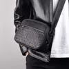 Bolsa de Ombro Transversal Casual de Couro Tecida à Mão para Venda por Atacado de Fábrica Mochila de Couro Bovino Leve Bolsa de Ombro para Homens de Negócios