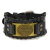 Pulsera de cuero de vaca vikinga nórdica con brújula trenzada vintage para hombre.