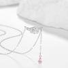 Colar Asas de Anjo Prata Esterlina 925 Feminino Design de Nicho Luxo Leve Pingente de Asas com Franja Corrente para Clavícula