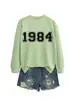 Amazon eBay sitio independiente casual simple cómodo mujer 1984 digital otoño e invierno nuevo cuello redondo manga larga sudadera