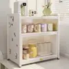 Estante para Tazas Multicapa a Prueba de Polvo con Puerta Gabinete de Almacenamiento para Tazas de Agua Botellas de Mesa Estante de Almacenamiento de Escritorio