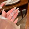 Pendientes de cola de pez de circonita de alta gama, de lujo y ligeros, con un sentido exquisito, para mujer, elegantes y personalizados, con bola de cristal, accesorios para las orejas.