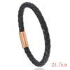 Pulseira de Couro Retro Artística Simples para Homens e Mulheres Personalizada Versátil Feita à Mão com Fivela Magnética de Aço Inoxidável