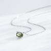 Nova S925 Sterling Silver Olive Green Oval Pingente Colar Estilo Mori Fresco Ins Estilo Clavícula Cadeia