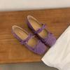 Zapatos de ballet con doble lazo y altura interior francesa para mujer, primavera y otoño 2025, nuevos zapatos de falda