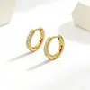Brincos Europeus e Americanos Cruzados Círculo Seis Diamantes Ouro Simples Design de Nicho Brincos de Zircônia Acessórios de Personalidade Celebridade da Internet