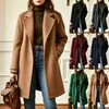 Nuevo Abrigo de Lana para Mujer Casual Elegante Vintage de Longitud Media con Cuello Solapa Otoño/Invierno 2026 Transfronterizo