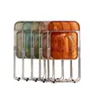 Mesa dobrável transparente acrílica vintage, estilo moderno e na moda, conjunto de mesa e cadeira portátil para varanda de casa, mesa de centro nórdica