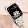 Adecuado para Apple Tres Perlas S Incrustado de Diamantes Aleación de Zinc Correa de Reloj Universal Applewatch11-1 para Todas las Series, Exclusivamente para Ventas Transfronterizas