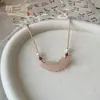 Loto de Hielo Raíz de Loto Rosa Jade Afgano Buda Colgante Pomelo Rosa Jade Equilibrio Paz Colgante Collar Accesorio