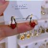 Moda vinho vermelho gota esmalte adorável orelha fivela nicho design luz luxo orelha jóias novo temperamento único brincos para as mulheres