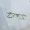 Gafas Pequeñas Ovaladas Estilo Ojo de Gato Lisas de Metal Plateado Retro para Caras Pequeñas, Estilo Coreano, Adecuadas para Miopía Alta, Elegantes para Mujeres