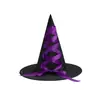 Chapéu de Bruxa de Halloween com Fita, Chapéu de Tecido Oxford, Acessórios para Fantasia de Festa, Atacado de Adereços, Barraca de Parque