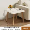 Mesa de centro quadrada pequena para apartamentos de aluguel, mesa quadrada simples com pernas de madeira maciça para espaços pequenos, mesinha de chá para varanda, mesa lateral de sofá