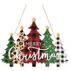 Melhor Venda Transfronteiriça Amazon Novo Produto Natal Decoração de Inverno Placa de Porta Placa Redonda Artesanato em Madeira Sinal Decorativo para Pendurar