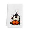 Toalha Impressa de Halloween com Fibra Ultrafina para Suprimento Transfronteiriço, com Design Principal de Abóbora e Fantasma, Pano de Limpeza para Cozinha, Toalha de Mão
