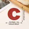 Parches bordados de letras inglesas 26 y números con lentejuelas rojas más vendidos transfronterizos con adhesivo termofusible para decoración de ropa