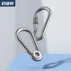 Mosquetón con hebilla de resorte de acero inoxidable 304, hebilla de seguridad, llavero, hebilla de calabaza, tuerca, resorte con hebilla de anilla, cadena para perro, hebilla