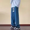 Jeans de Pierna Recta Retro para Hombre Estilo Primavera y Otoño Marca de Tendencia High Street Americana Pantalones Casuales para Hombre Sueltos de Moda Pantalones Largos de Pierna Ancha