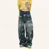 Comercio Transfronterizo Jeans Camuflados de Campana Estilo Americano Primavera y Otoño 2026 Pantalones de Pierna Ancha de Moda Versátiles Sueltos para Mujer