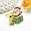 Novos porta-guardanapos de Natal transfronteiriços, presilhas de guardanapo com pingente de Papai Noel, porta-guardanapos atacado do fabricante