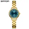 Relógio Feminino Sanda Tiktok Popular com Incrustação de Diamante, Relógio de Quartzo de Luxo de Nicho, À Prova d'Água, Relógio para Dropshipping