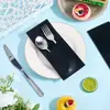 Set de cuchillo y tenedor de 2 piezas estilo vintage en cuero PU negro, bolsa de almacenamiento de cubertería estilo occidental, decoración para cocina y mesa de comedor