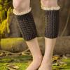 Protectores de piernas de lana de punto transfronterizos botas cálidas para otoño e invierno calcetines cortos de encaje pequeño de punto trenzado de 8 caracteres