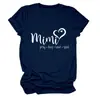 Amazon Ebay Estación Independiente Camiseta Cómoda y Versátil para Mujer Mimi Pray Hug Love Cuello Redondo Manga Corta