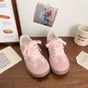 Zapatillas Rosas de Entrenamiento Moral Forrest Gump para Mujer, Lindas y Feas, Nuevo Chic Otoñal Nicho Versión Coreana Punta Redonda Zapatos Deportivos Blancos para Estudiante
