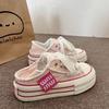 Zapatos de Lona Originales de Nicho para Mendigo para Mujer Primavera 2025 Nuevos con Suela Gruesa de Mayor Altura de Dos Usos Tacón Pisable Medio Arrastrado Zapatos Blancos