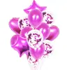 Set de globos de oro rosa con lentejuelas nacaradas de aluminio de 18 pulgadas de 14 piezas para decoración de fiesta de bebé y diseño festivo