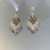 Brincos de Borla Gota d'Água Agulha de Prata, Brincos de Temperamento Nicho Estilo Étnico, Brincos Versáteis Elegantes de Luxo Leve
