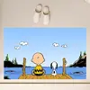 Novo tapete de banheiro de terra de diatomáceas do Snoopy, design de desenho animado, absorvente, antiderrapante e durável para uso em frente ao vaso sanitário, resistente à sujeira e ao desgaste