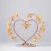 Árbol de cristal con forma de corazón de grava de cristal natural más vendido transfronterizo, amatista, ágata, decoración de árbol de la fortuna para el hogar y la oficina