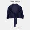 Chal Grande de Punto en Forma de T 100% Lana Australiana para Mujer en Otoño e Invierno, Bufanda Cálida para el Cuello con Bufanda de Alta Gama